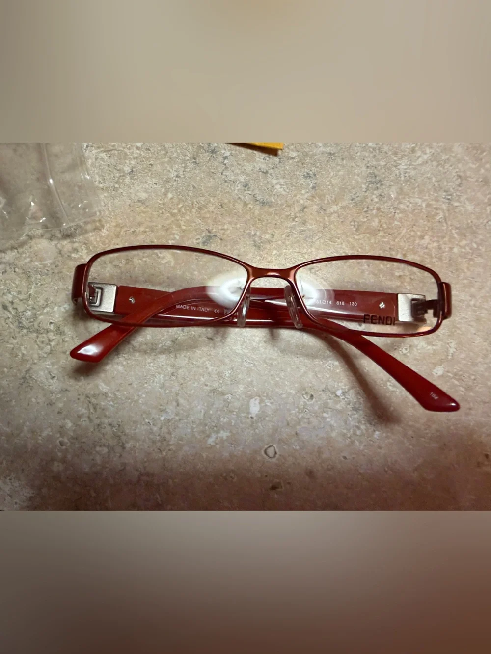 Fendi Red Rectangular  Glasses
